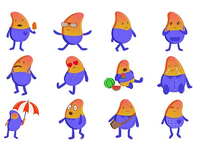 Bean Emoji Set cartoon chat cute design dribbble emoji emojiexperts expressions faces happy illustration lovable set smileys stickers