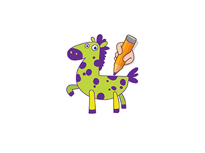 Artists Horse animal character artappler character children editorial illustration hand drawn horse illustration kids vector
