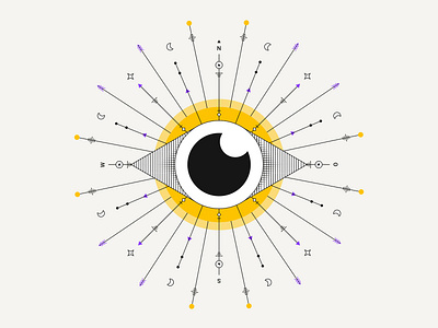 Eye adobe compass illustration line art