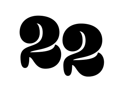 October 22 2 22 bold curves glyph number swash type type design typography vector
