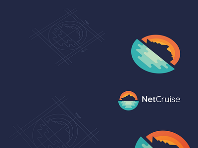 NetCruise logo design boat brand creative cruise design logo logos net ship