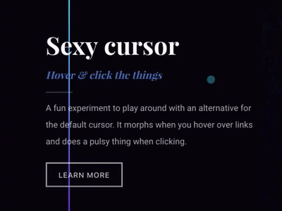 Close up of the cursor animation code css cursor interaction interactive javascript motion