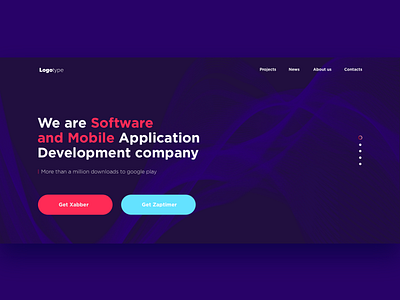 Website for developers blue developer ui ux web