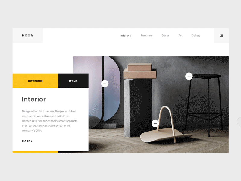 Interactive Interior shop animation concept e commerce furniture gif grid interface interior minimalism product shop slider ui ui ux ui animation web website