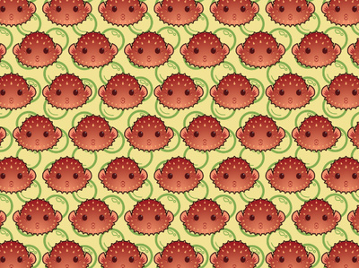 Orange Puffer Fish adorable animal art creaturedesign cute design fish illustration orange pattern pout pouty puffer puffer fish pufferfish sea sea creature seamless sureface pattern