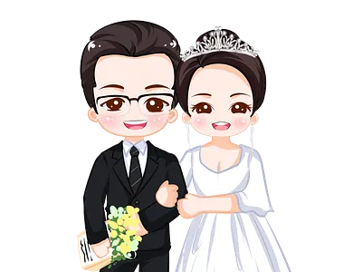 学姐的婚纱照（手绘） illustration
