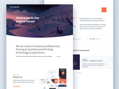 Nitrografix website live branding clean illustration landing page minimal nitrografix portfolio ui website