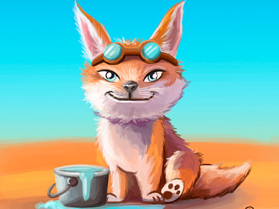 Mr. Feneco adobephotoshop animal art animal character character cute furry game illustration paint ui