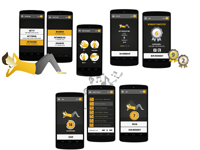 SmartGym app illistration story telling ui