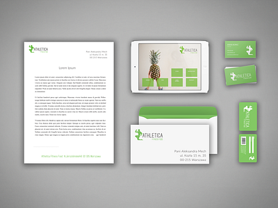 Athletica fitness food branding branding design cards design graphic logo logo design web design