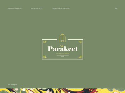 Parakeet Coffee Clubhouse bird birdcage coffee design gatsby logo logotype parakeet type