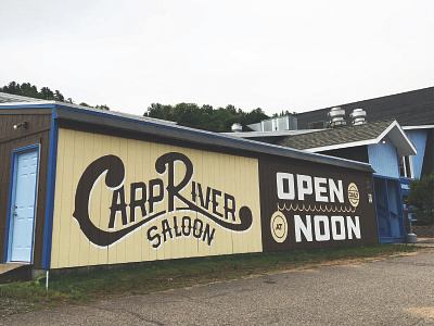 Carp River Saloon - Mural bar custom hand lettering marquette michigan mural painting pub saloon