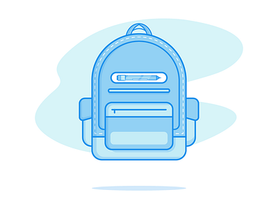 Bagpack bag bagpack blue cool dribbble flat illustration illustrator line new post post of the day vector