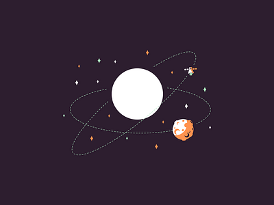 Mercury graphic design icon illustration line mercury minimal retro satellite simple space sun ui