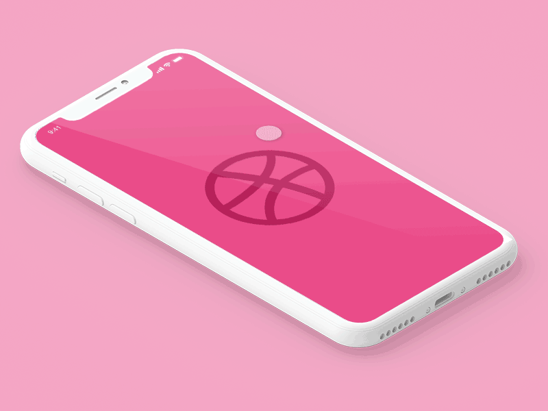 Hello Dribbble! :) animation basket gif iphone iphone x pink player players ui