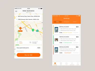 On-demand delivery app app courier delivery design ios mobile payment ui ux