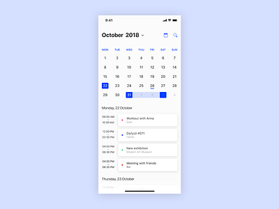 Schedule — 071 #dailyui 071 challenge dailyui design ios schedule ui uidesign
