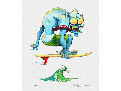 S Henderson Grom illustration pen and ink watercolor