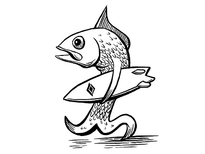 S Henderson Feesh illustration logo pen and ink