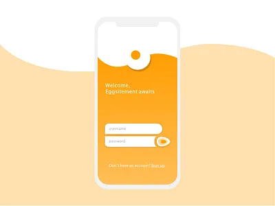 Egg Login 001 app dailyui debut design first shot login sign up screen ui