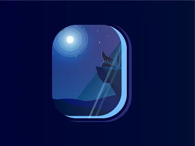 Window (Day20/365) dark glass moon mountain night night mode sky star window wolf