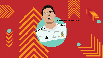 Cristiano Ronaldo Illustration design flat icon illustration typography vector