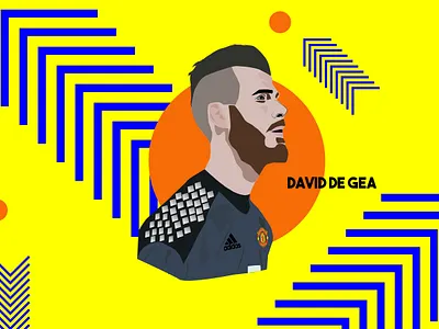 David De Gea Illustration design flat icon illustration typography vector