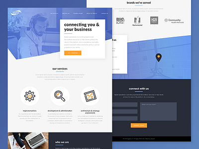 Sigital | Website blue columbus gradient logo orange purple service icons servicenow ux website