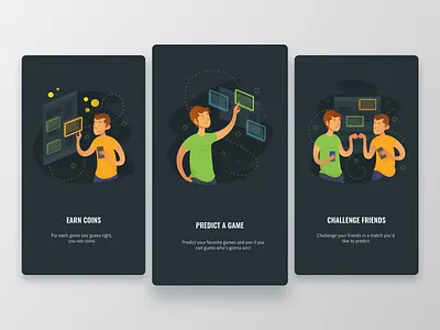 Onboarding Illustrations app dark dark interface darkui illustration onboarding prediction ui ux