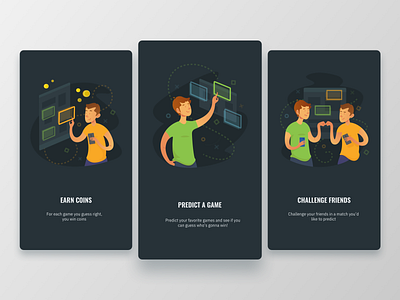 Onboarding Illustrations app dark dark interface darkui illustration onboarding prediction ui ux