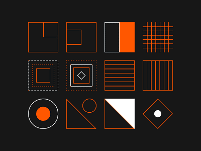 Abstract Icon Set abstract branding colors design flat grid icon iconography illustration illustrator ui vector