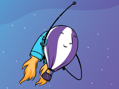 Fly Away! balloon cartoon character cute illustration mascot