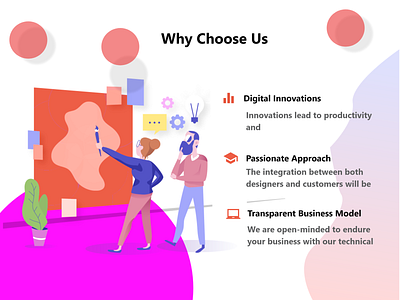 Why Choose us (landing page) app appareldesign creative design designer designers development experience freelance illustration logo webdesigner