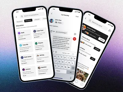 Local Community| Community Engagement Mobile app. community app group chat ui interactive ui interest based groups minimal ui mobile app ui networking platform social connect social media app social networking