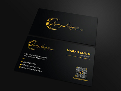 Black Luxury Business card business card design editable graphic design illustration logo