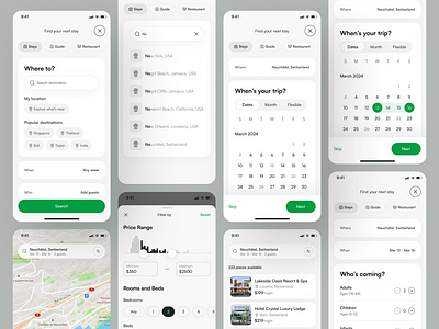 Hotel Booking App - Smart Search & Instant Results app design booking app clean design discover hotel app hotel booking app mobile search travel and hotel booking travel app