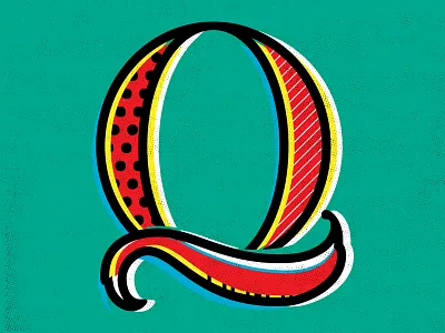 Q 36daysoftype buzzwords custom handlettering illustrator letter lettering pattern q script texture type typography vector