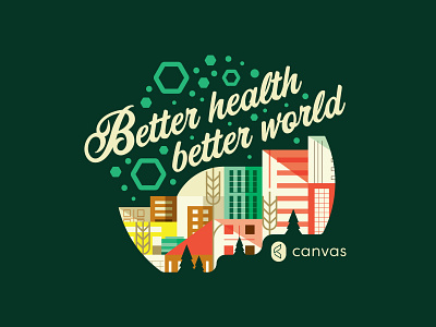 Canvas - Shirt Design buildings city cityscape drink health oregon pdx portland probiotics protein shake trees tshirt wellness wheat