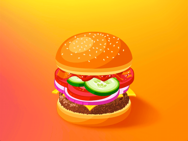 Burger Explosion adobe xd animated auto animate burgers drag