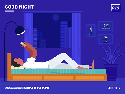 GOOD NIGHT art boy design illustration