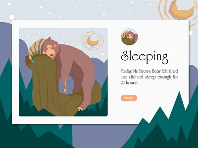 Sleeping bear illustration