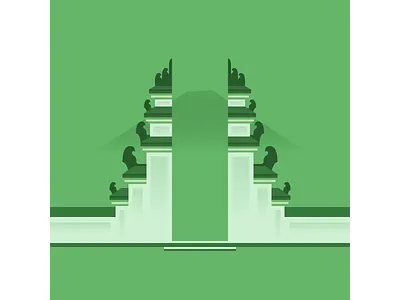 Bali - Pura Lempuyang design flat illustration vector