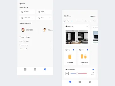 Concept smart home app home icon interface smart tower ui