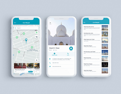 Search Mosque UI For Muslimnesia App dribbble illustration interactiondesign ios ixd mobile motion muslim muslimnesia ui uidesign ux uxdesign webdesign website