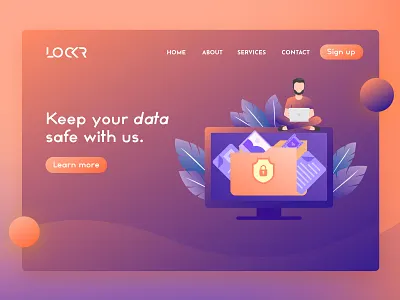 Lockr landing page app appdesign branding cards design dribbble flat header illustration interaction interactive lettering typography ui uidesign ux vector web webdesign website