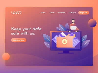 Lockr landing page app appdesign branding cards design dribbble flat header illustration interaction interactive lettering typography ui uidesign ux vector web webdesign website