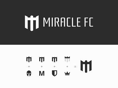 MIRACLE FC 3 black branding club color colours design football icon illustration illustrator logo minimal typography vector white