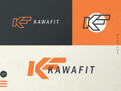 Kawafit Logo asian branding design graphic icon identity k logo logo modern monogram monoline orange