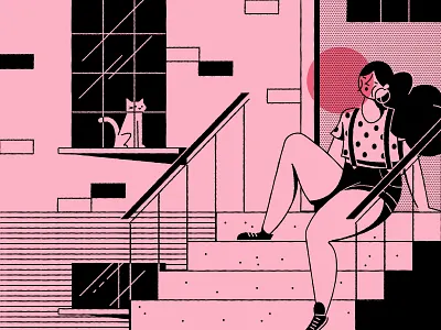 Vectober 10/27 - Thunder (Thighs) cat character flat gum illustration inktober inktober 2018 line art vectober vectober2018