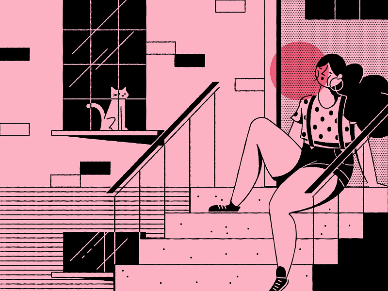 Vectober 10/27 - Thunder (Thighs) cat character flat gum illustration inktober inktober 2018 line art vectober vectober2018